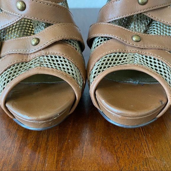 Guess GW Barney Leather Sandal Bootie Stilleto Platform - Picture 9 of 10